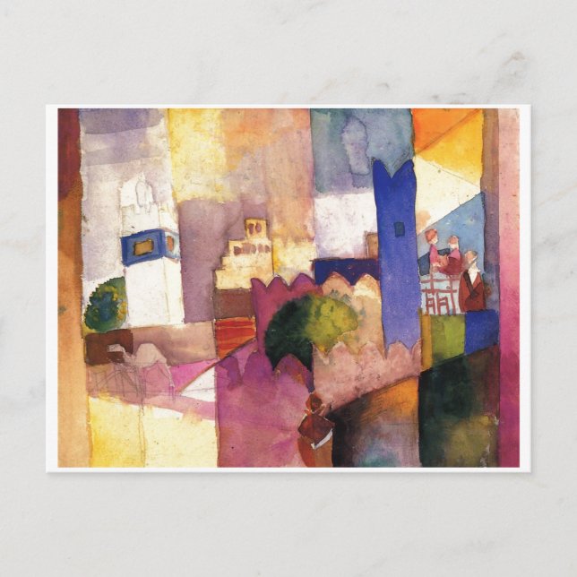 August Macke - Kairouan (III) 1914 Watercolor Postcard (Front)