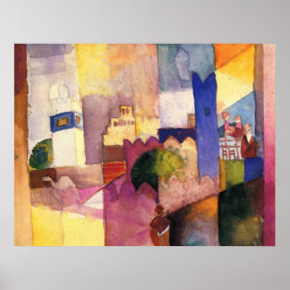 August Macke - Kairouan (III) 1914 Watercolor Poster