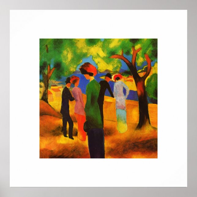 August Macke. "Lady in a Green Jacket" Art Print (Front)