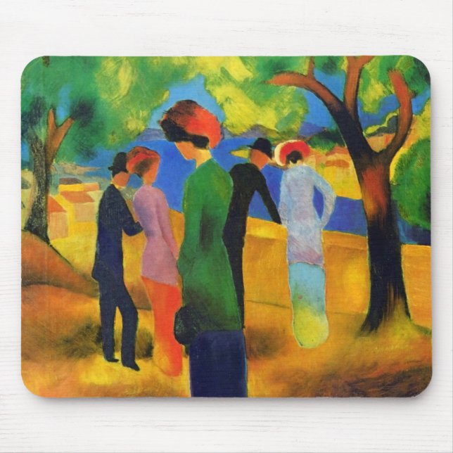 August Macke - Lady in a Green Jacket Mouse Mat (Front)