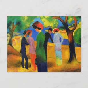 August Macke - Lady in a Green Jacket Postcard