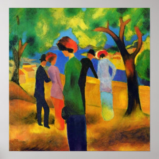 August Macke - Lady in a Green Jacket Poster
