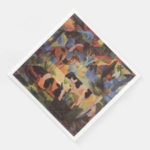 August Macke Landscape with Cows and Camel Napkin
