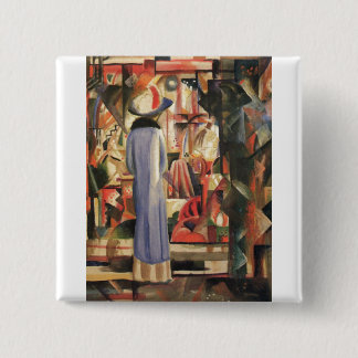 August Macke - Large Bright Shop Window 1912 Oil 15 Cm Square Badge