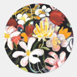 August Macke painting, Carpet of Flowers Classic Round Sticker