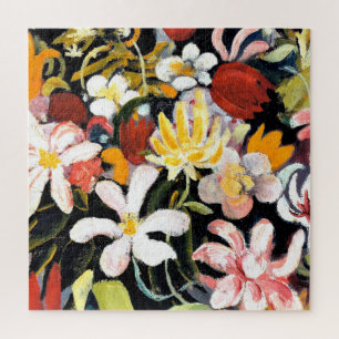 August Macke painting, Carpet of Flowers Jigsaw Puzzle