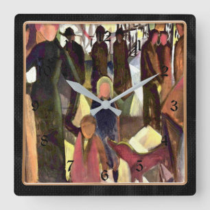 August Macke painting, Farewell Square Wall Clock