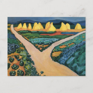 August Macke painting, Vegetable Fields Postcard