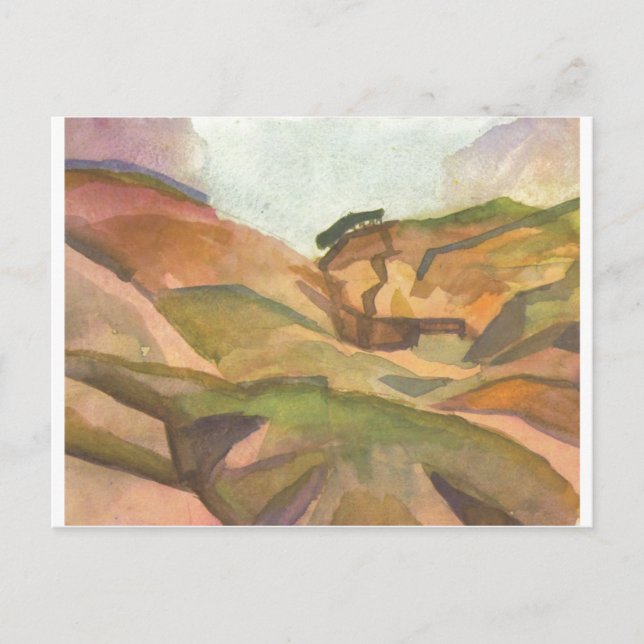 August Macke - Schlucht 1914 Watercolor Postcard (Front)