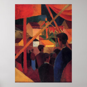 August Macke - Seiltänzer 1914 Oil Canvas Circus Poster