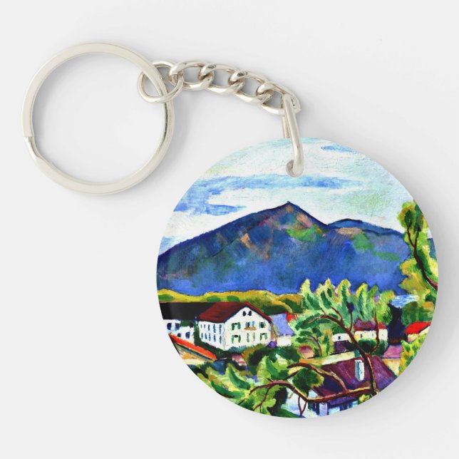 August Macke - Spring Landscape in Tegernsee Key Ring (Front)