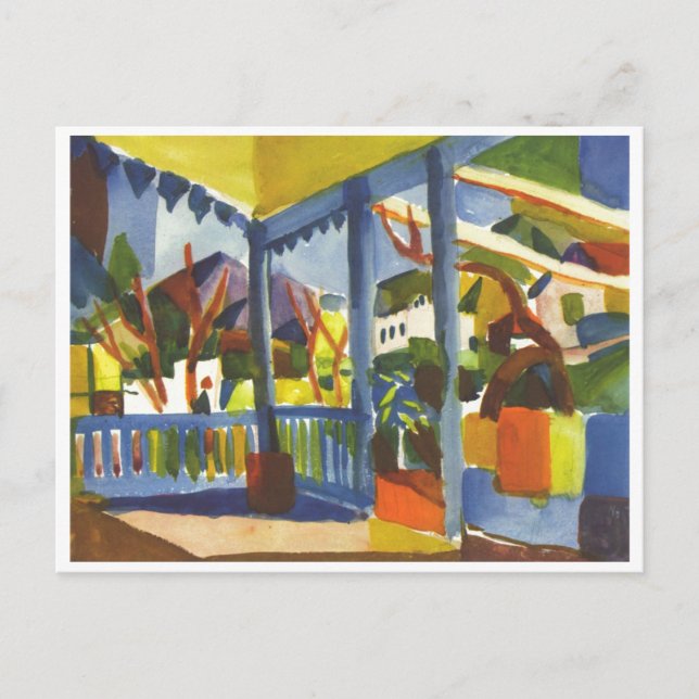 August Macke - Terrasse in St. Germain 1914 Postcard (Front)
