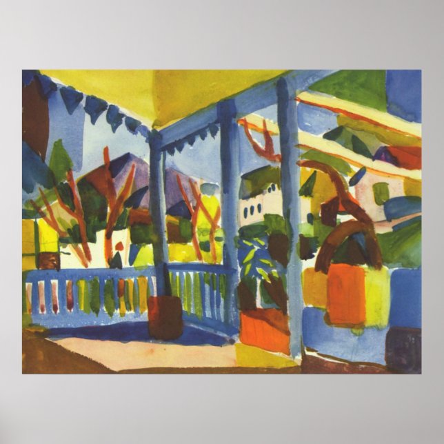 August Macke - Terrasse in St. Germain 1914 Poster (Front)