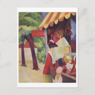 August Macke - Vor dem Hutladen 1913 Oil Postcard