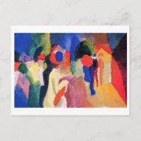 August Macke - With Yellow Jacket 1913 Watercolor