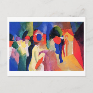 August Macke - With Yellow Jacket 1913 Watercolor Postcard