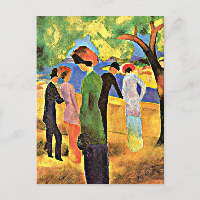 August Macke - Woman in a Green Card (Front)