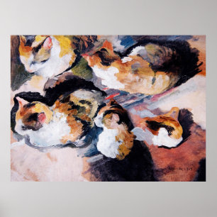 August Macke's Katzenstudien Study of a Cat 1909 Poster