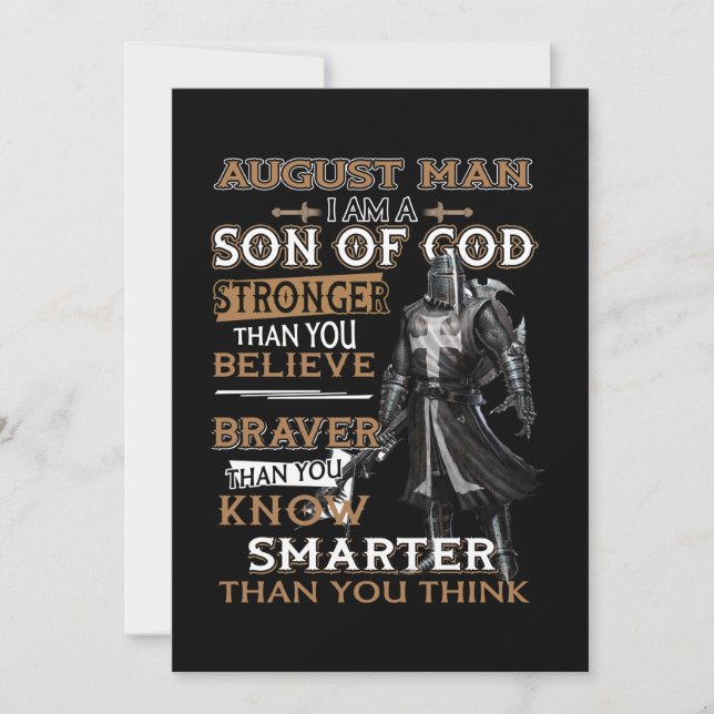 August Man I'm Son God Stronger Than You Believe Holiday Card (Front)