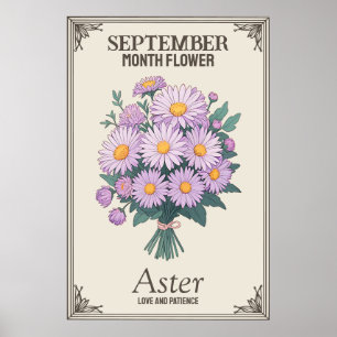 August month flower poster