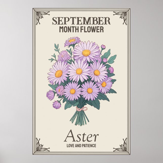 August month flower poster (Front)