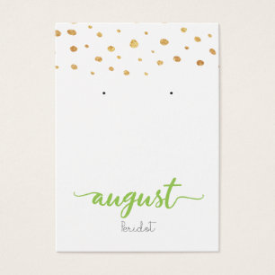 August Peridot Birthstone Earring Display Card
