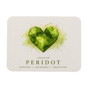 August Peridot Heart Birthstone Flexi Magnet