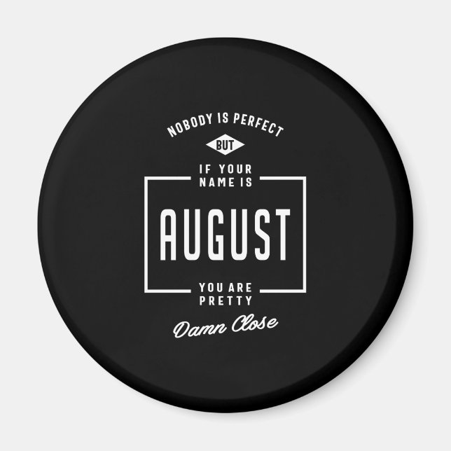 August Personalised Name Birthday Gift Magnet (Front)