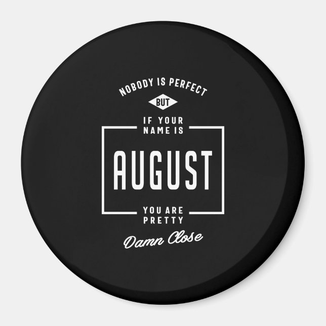 August Personalised Name Birthday Gift Magnet (Front)