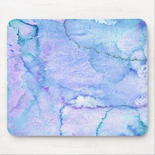 'August' Purple and Blue Watercolor Art Mouse Mat