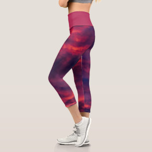 august red capri leggings