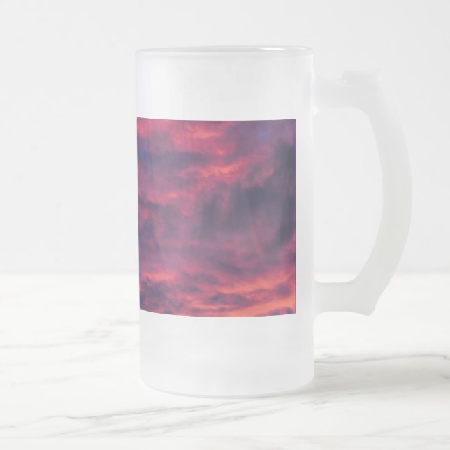 august red frosted glass beer mug (Right)