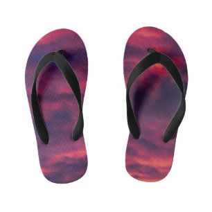 august red kid's flip flops