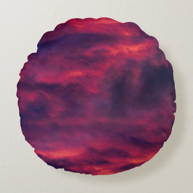 august red round cushion (Front)