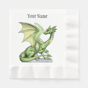 August’s Birthstone Dragon: Peridot Napkin
