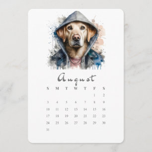 August Stand-Alone Calendar Dog Splash Art Menu