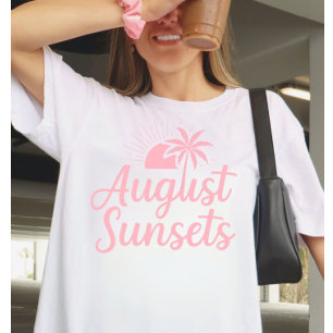 August Sunsets  Palm tree Summer T-Shirt