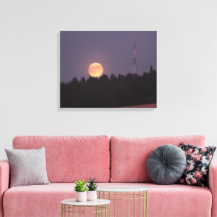 August Supermoon over Paradise Ridge Canvas Print