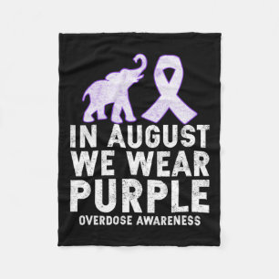 August We Wear Purple Overdose Awareness Fleece Blanket
