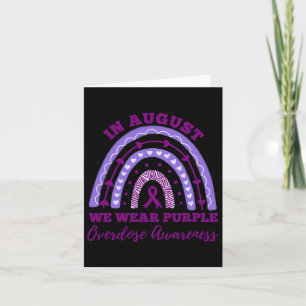 August We Wear Purple Overdose Awareness Rainbow 2 Card