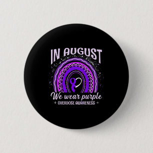 August We Wear Purple Rainbow Overdose Awareness M 6 Cm Round Badge