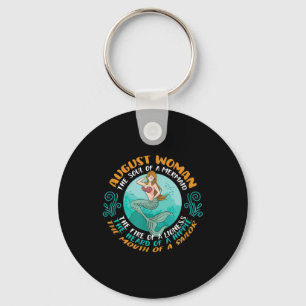 August Woman Soul Of Mermaid Leo Zodiac Birthday Key Ring