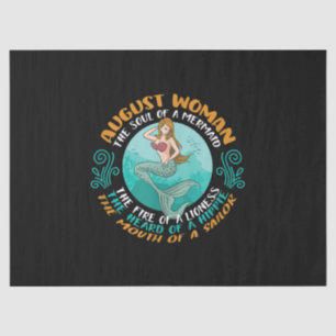 August Woman Soul Of Mermaid Leo Zodiac Birthday Tissue Paper