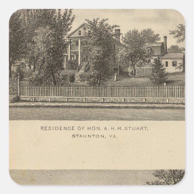 Augusta Church Stuart residence Square Sticker (Front)
