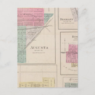 Augusta, Degraff, Ottumwa and Aliceville, Kansas Postcard