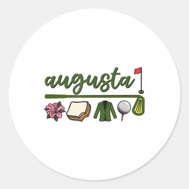 Augusta Georgia, Azalea, Golf, Pimento Cheese, Jac Classic Round Sticker (Front)