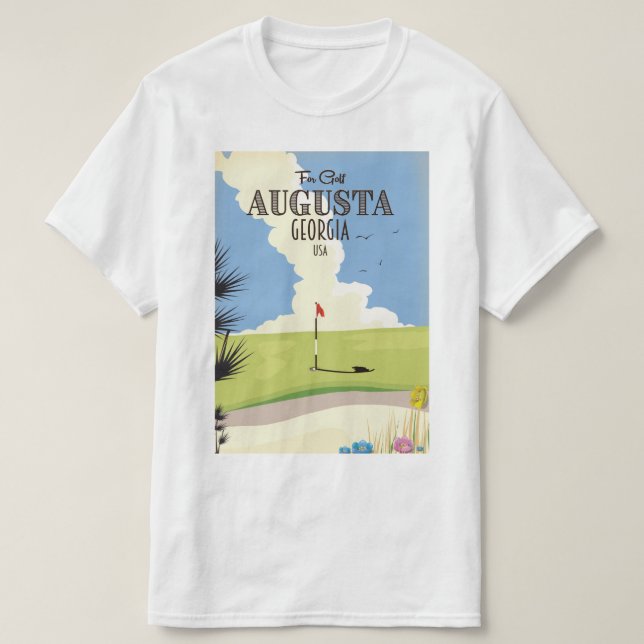 Augusta Georgia Golf Poster T-Shirt (Design Front)
