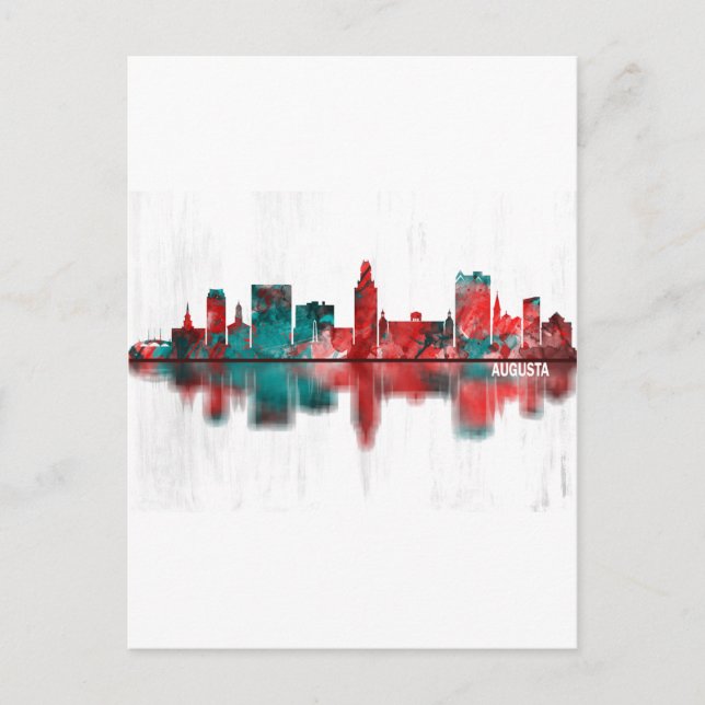 Augusta Georgia Skyline Invitation Postcard (Front)