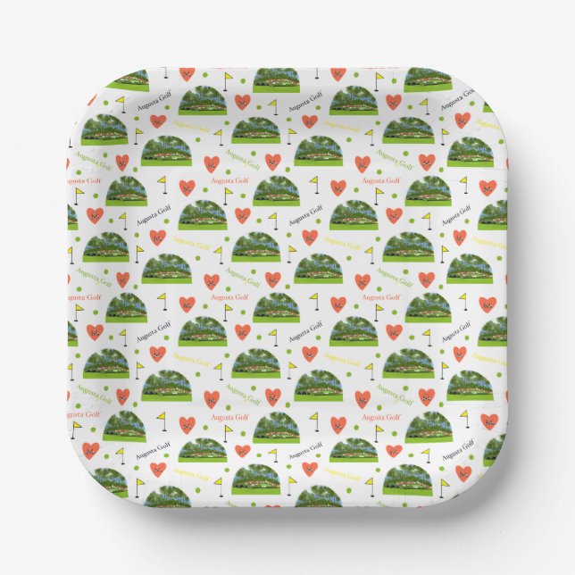 Augusta Golf 12th Hole Paper Plate (Front)