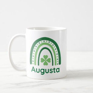Augusta Name Clover Boho Rainbow Coffee Mug